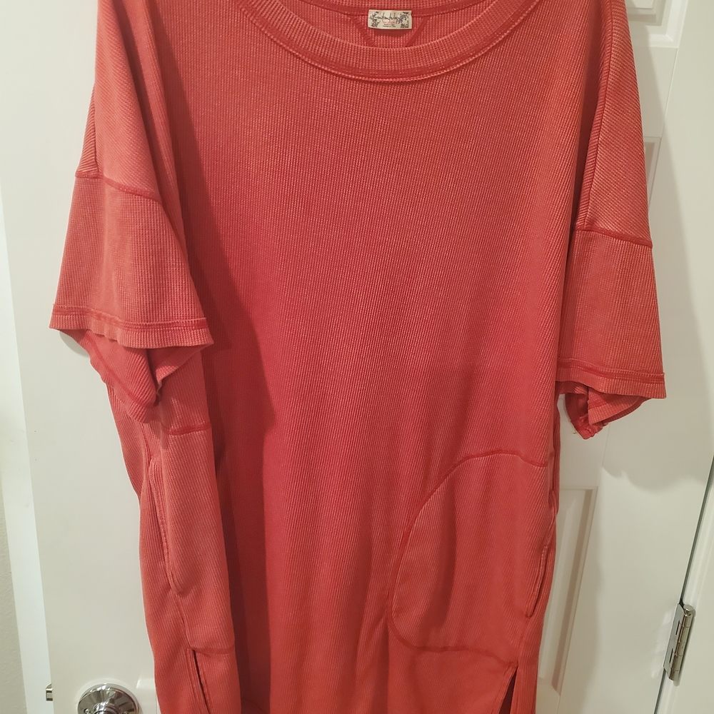 Free People Red Night Shirt